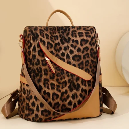 Leopard Print Commuter Backpack