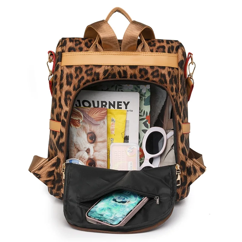 Leopard Print Commuter Backpack - Image 4