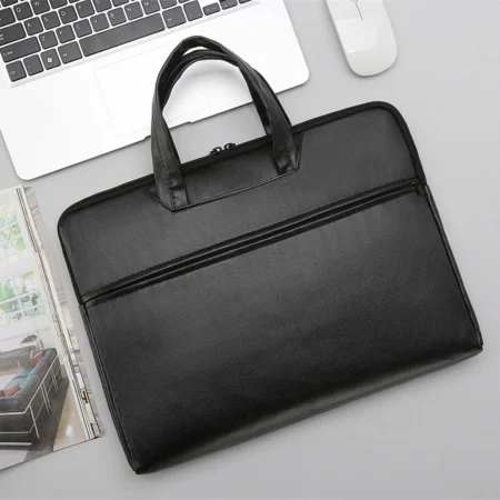 Multi-Compartment Leather Briefcase