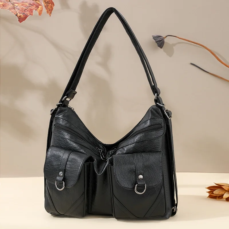 Retro Multi-Way PU Backpack - Image 6