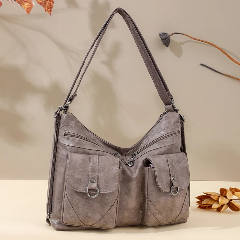 Retro Multi-Way PU Backpack - Image 9