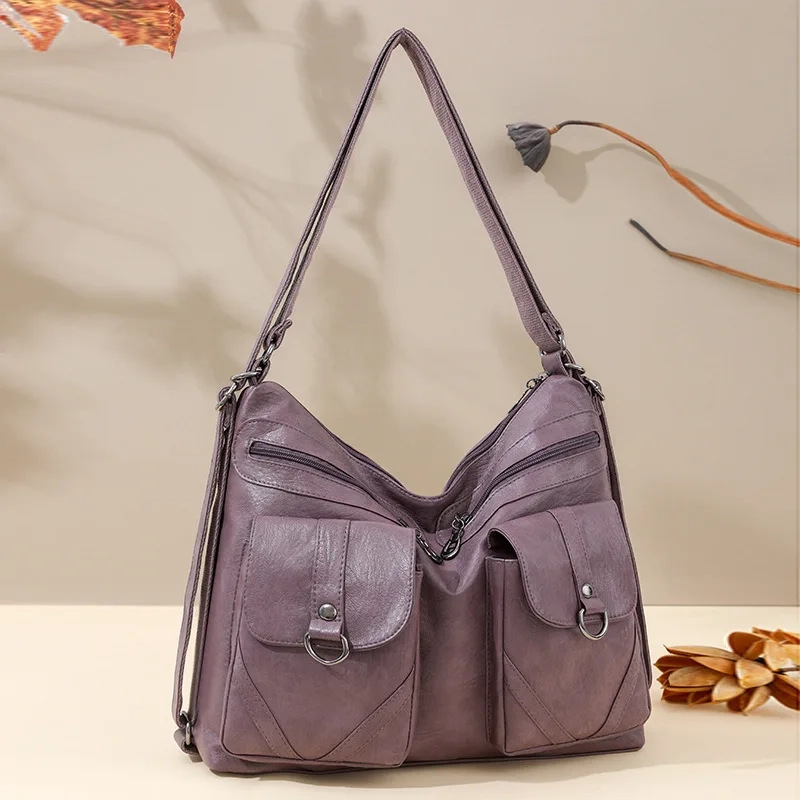 Retro Multi-Way PU Backpack - Image 7