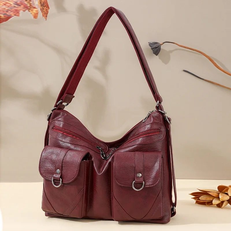 Retro Multi-Way PU Backpack - Image 10