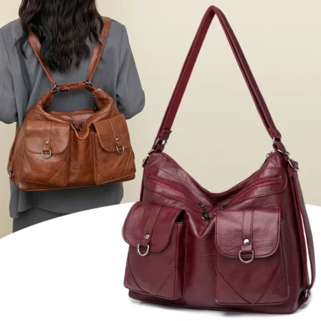 Retro Multi-Way PU Backpack