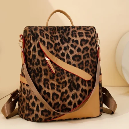 Leopard Print Commuter Backpack