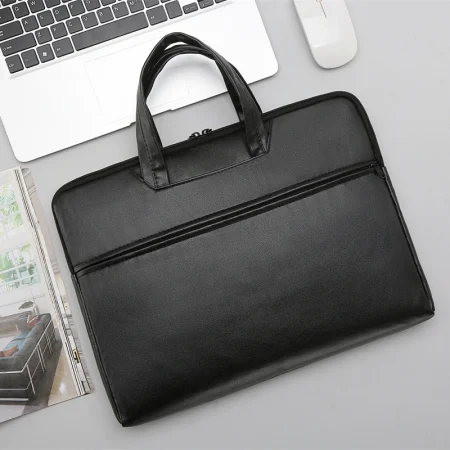 Multi-Compartment Leather Briefcase