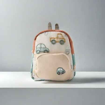 Car Embroidered Kindergarten Backpack