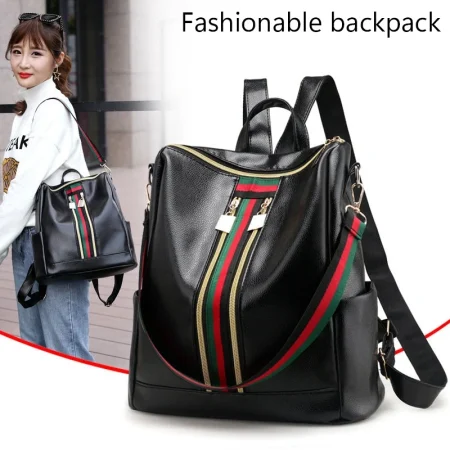 Striped Accent Travel Backpack