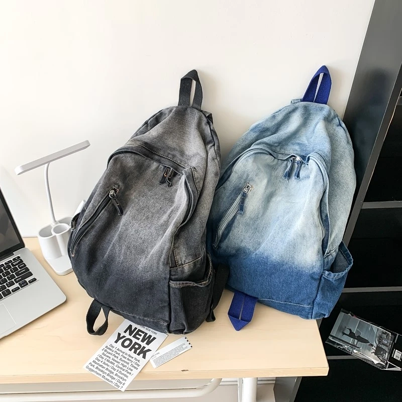 Washed Denim Everyday Backpack - Image 3