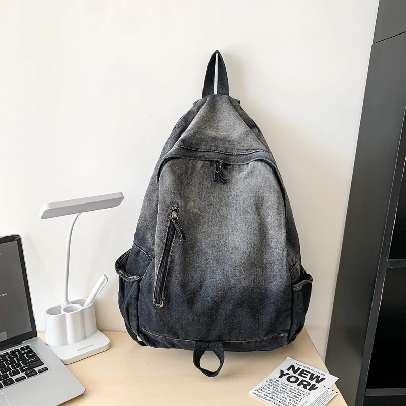 Washed Denim Everyday Backpack - Image 4