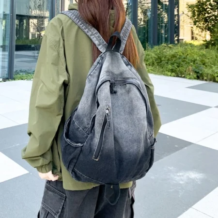 Washed Denim Everyday Backpack