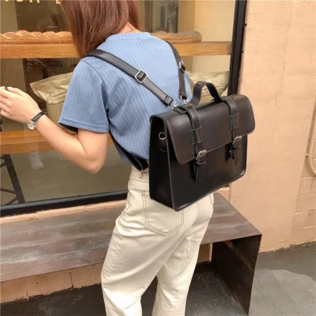 Convertible PU Commuter Backpack