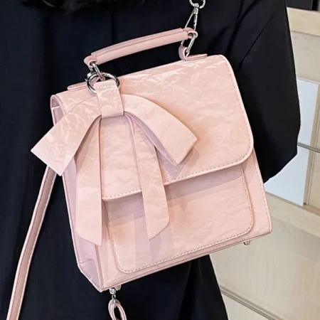Compact Patchwork PU Backpack