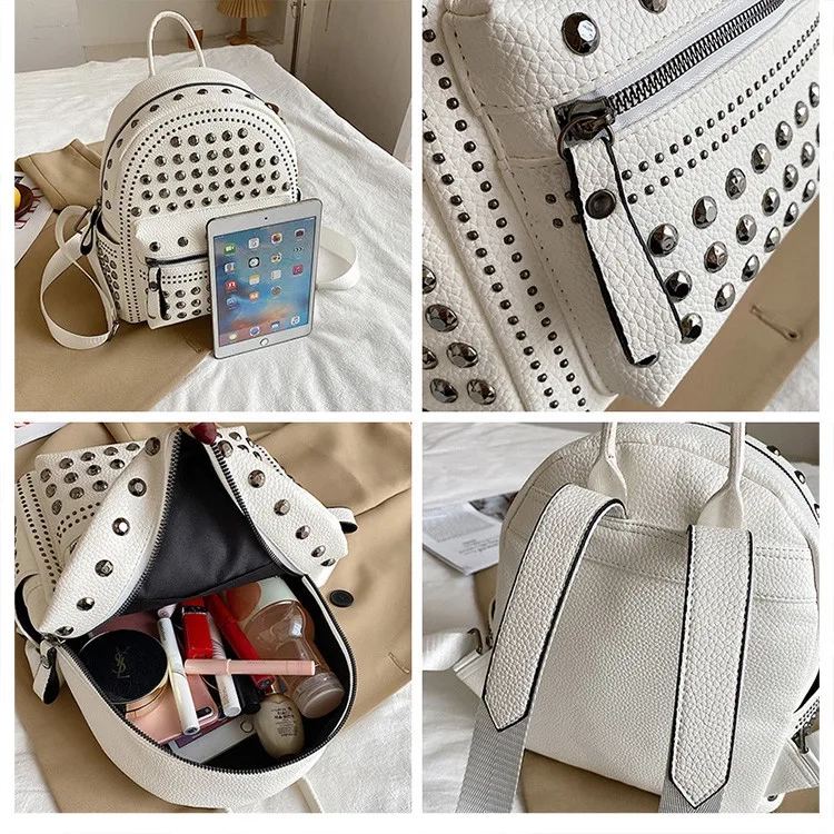 Rivet Trim PU Backpack - Image 6