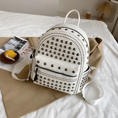 Rivet Trim PU Backpack - Image 8
