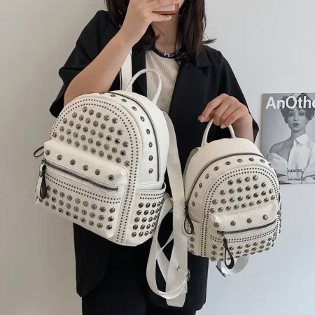 Rivet Trim PU Backpack