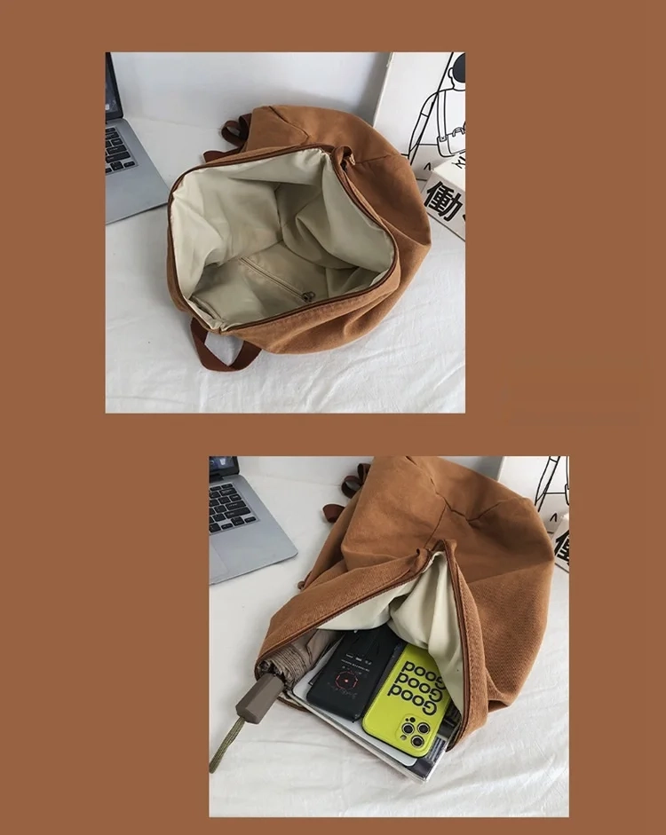 Large Washed Canvas Backpack - Image 5