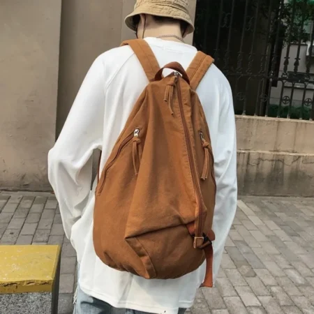 Large Washed Canvas Backpack