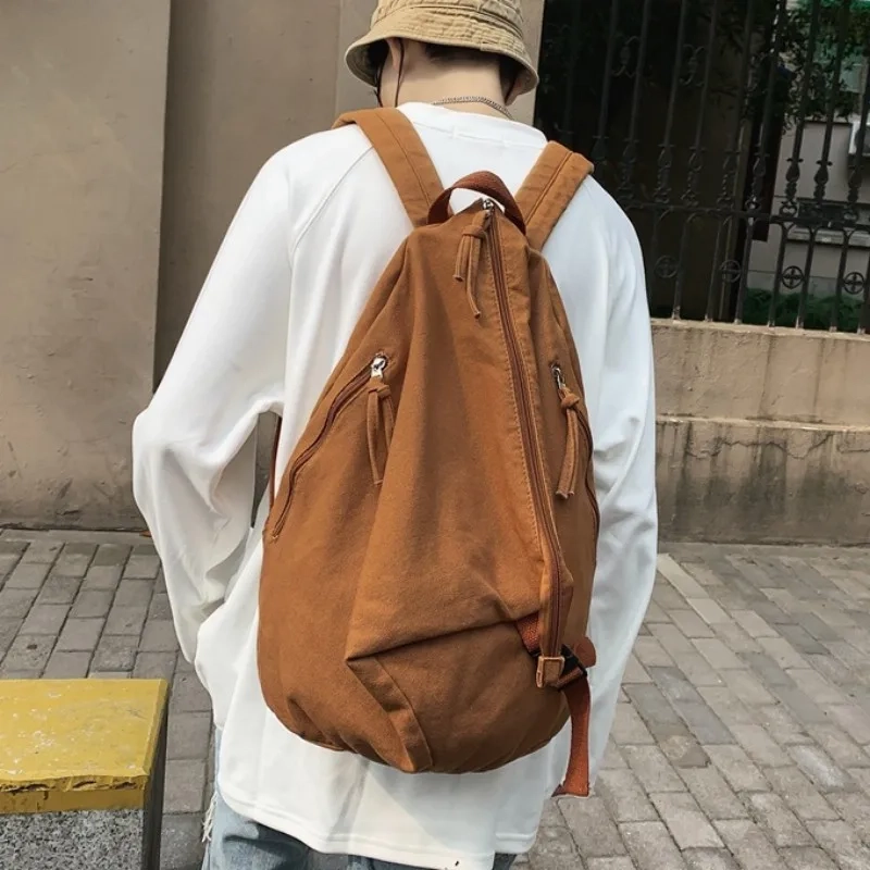 Large Washed Canvas Backpack
