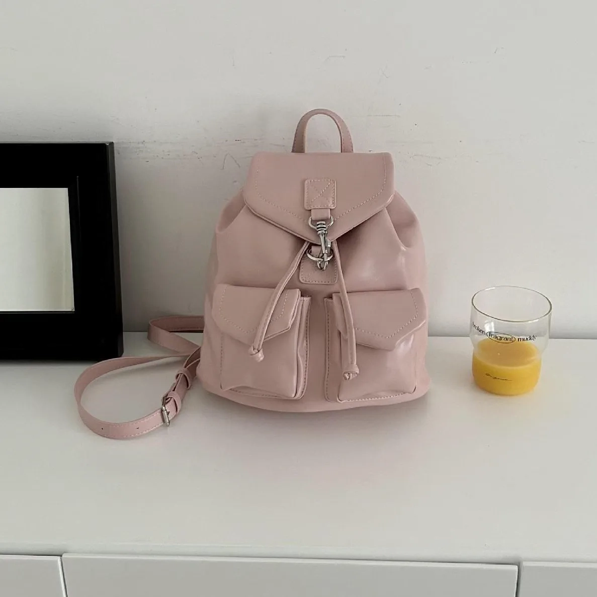 Mini Drawstring Flap Backpack - Image 8