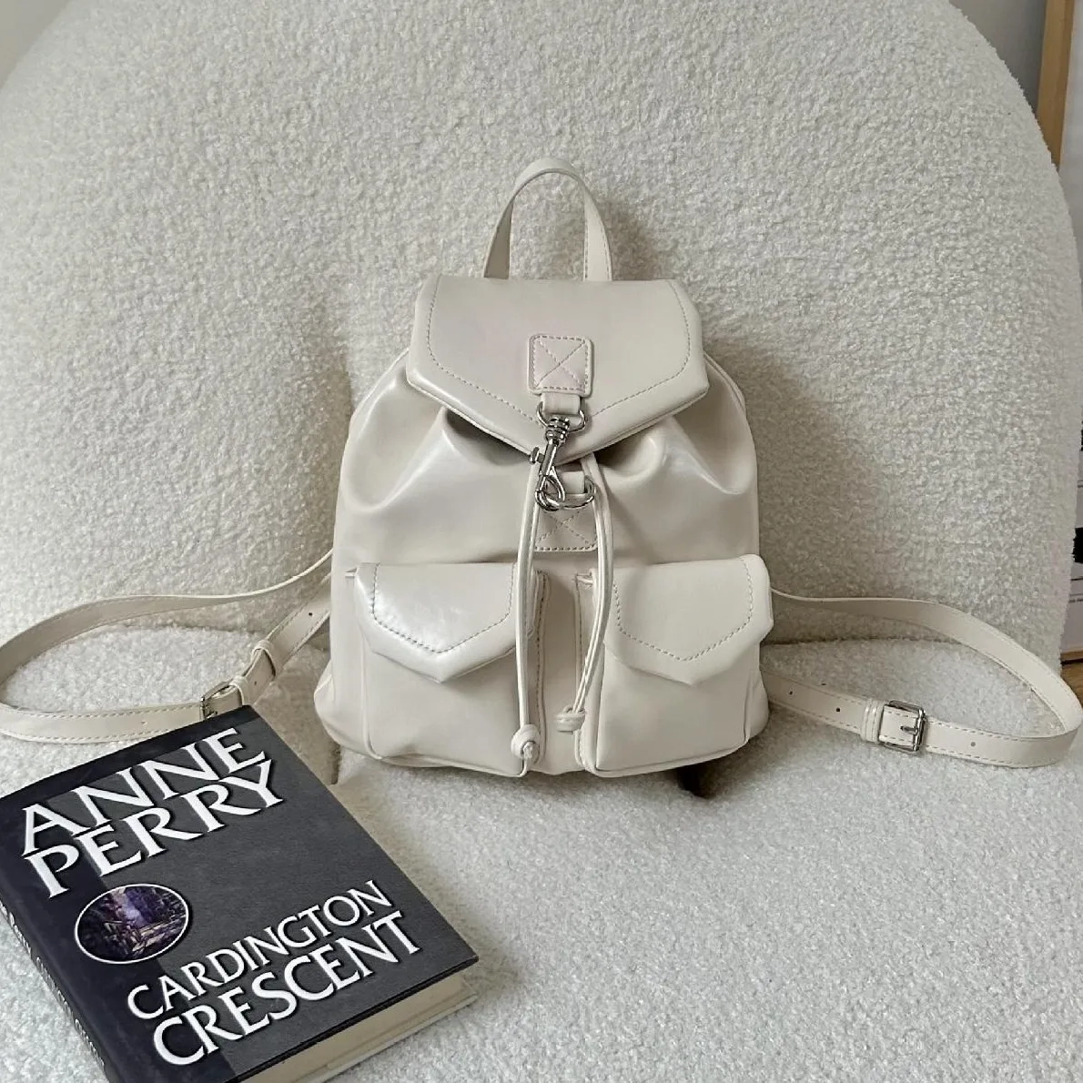 Mini Drawstring Flap Backpack - Image 10