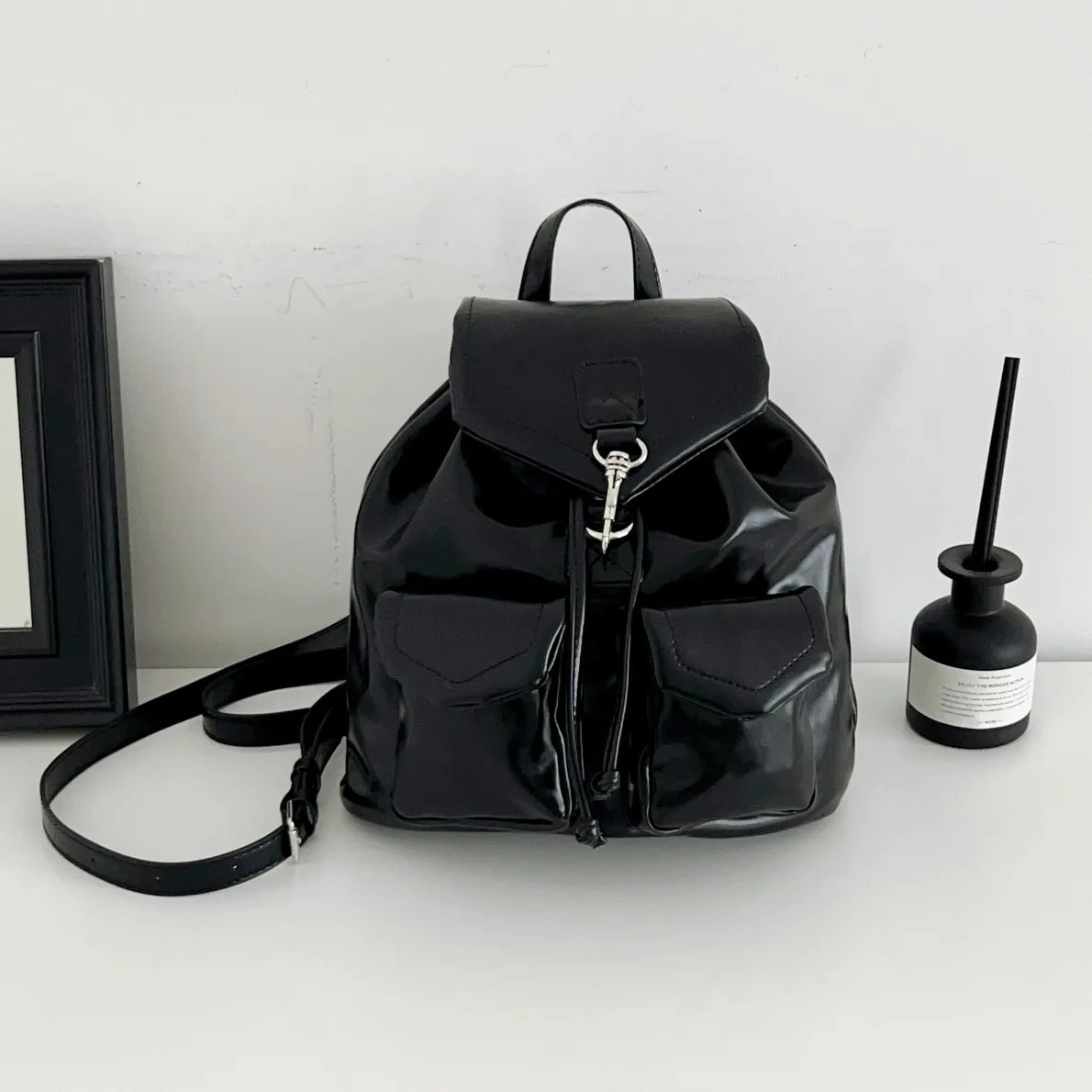 Mini Drawstring Flap Backpack - Image 7
