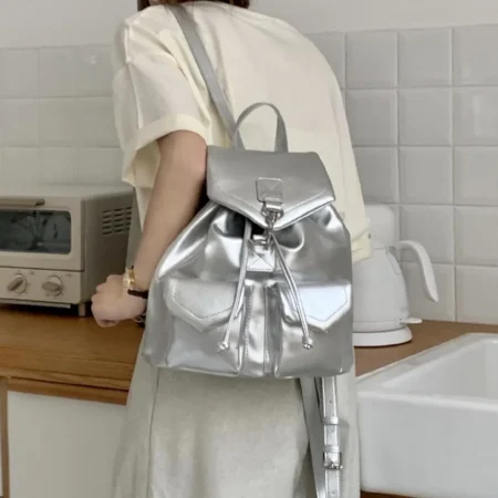 Mini Drawstring Flap Backpack