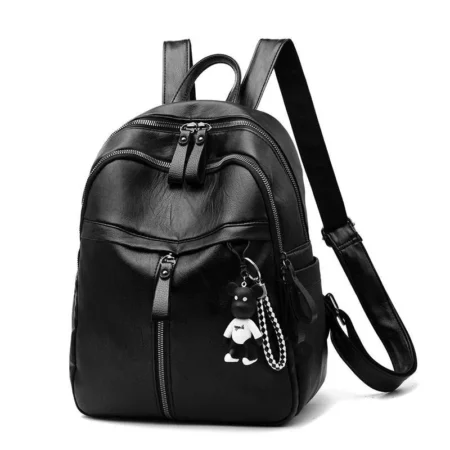Large Capacity Striped PU Backpack