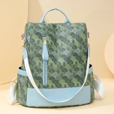 Floral PU Anti-Theft Backpack