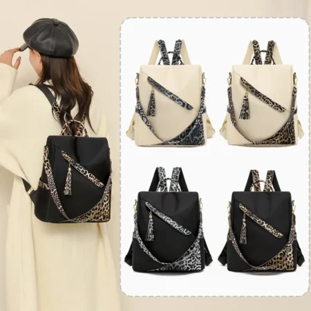 Patterned Tassel PU Backpack