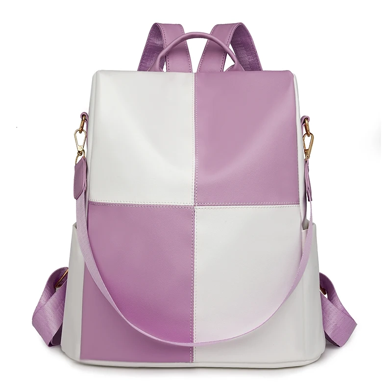 Plaid PU Anti-Theft Backpack - Image 7