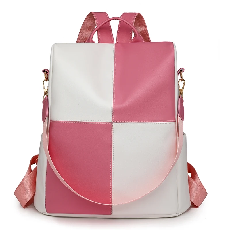 Plaid PU Anti-Theft Backpack - Image 9