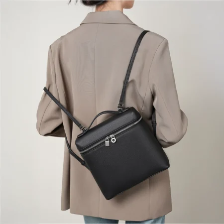 Leather Mini Tote Backpack