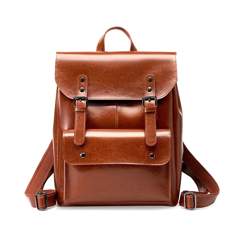 Vintage Leather Laptop Backpack - Image 8