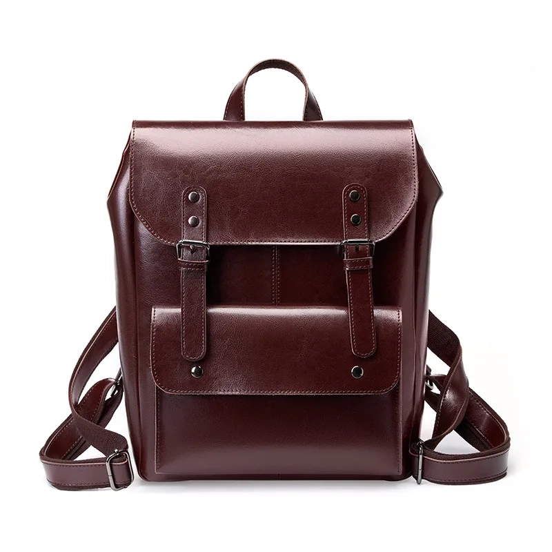 Vintage Leather Laptop Backpack - Image 6