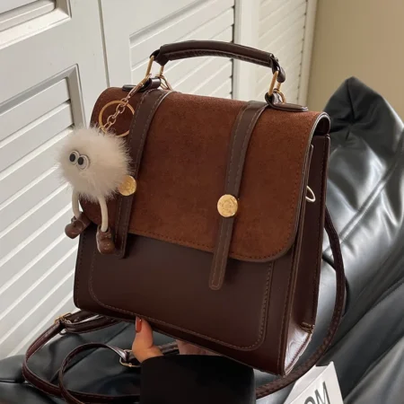 Vintage Spliced PU Backpack
