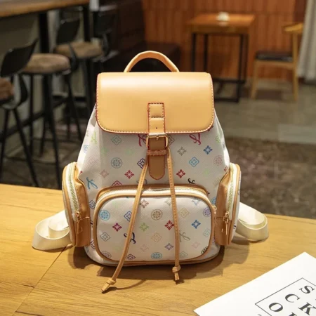 Geometric Drawstring PU Backpack