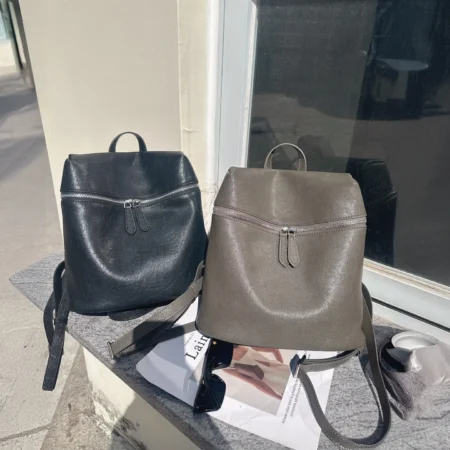 Convertible Leather Carryall Backpack