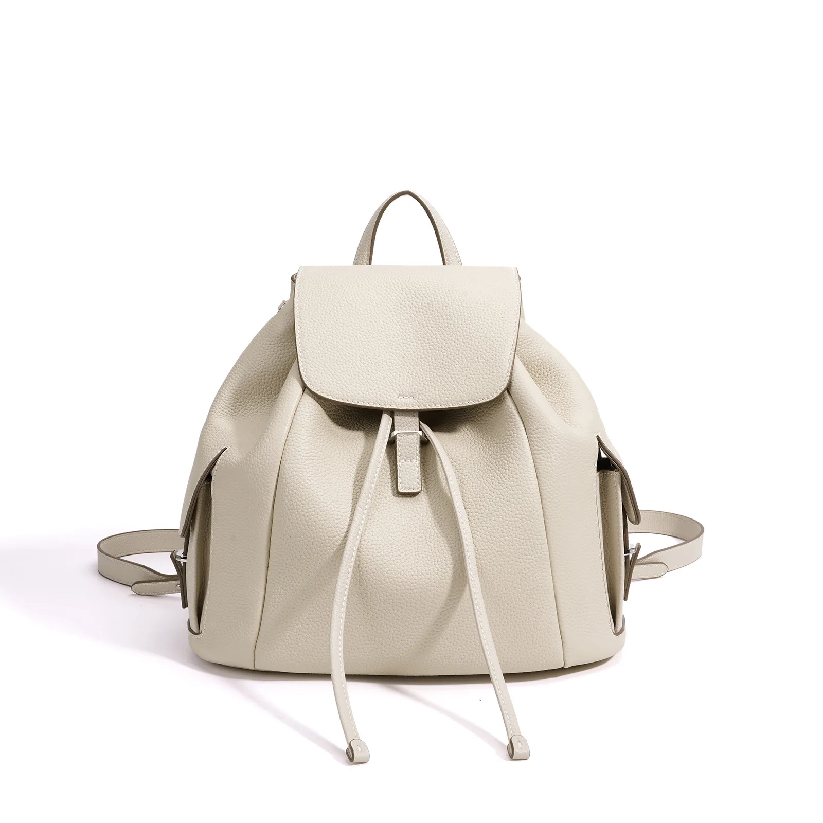 Leather Drawstring Anti-Theft Backpack - Image 10