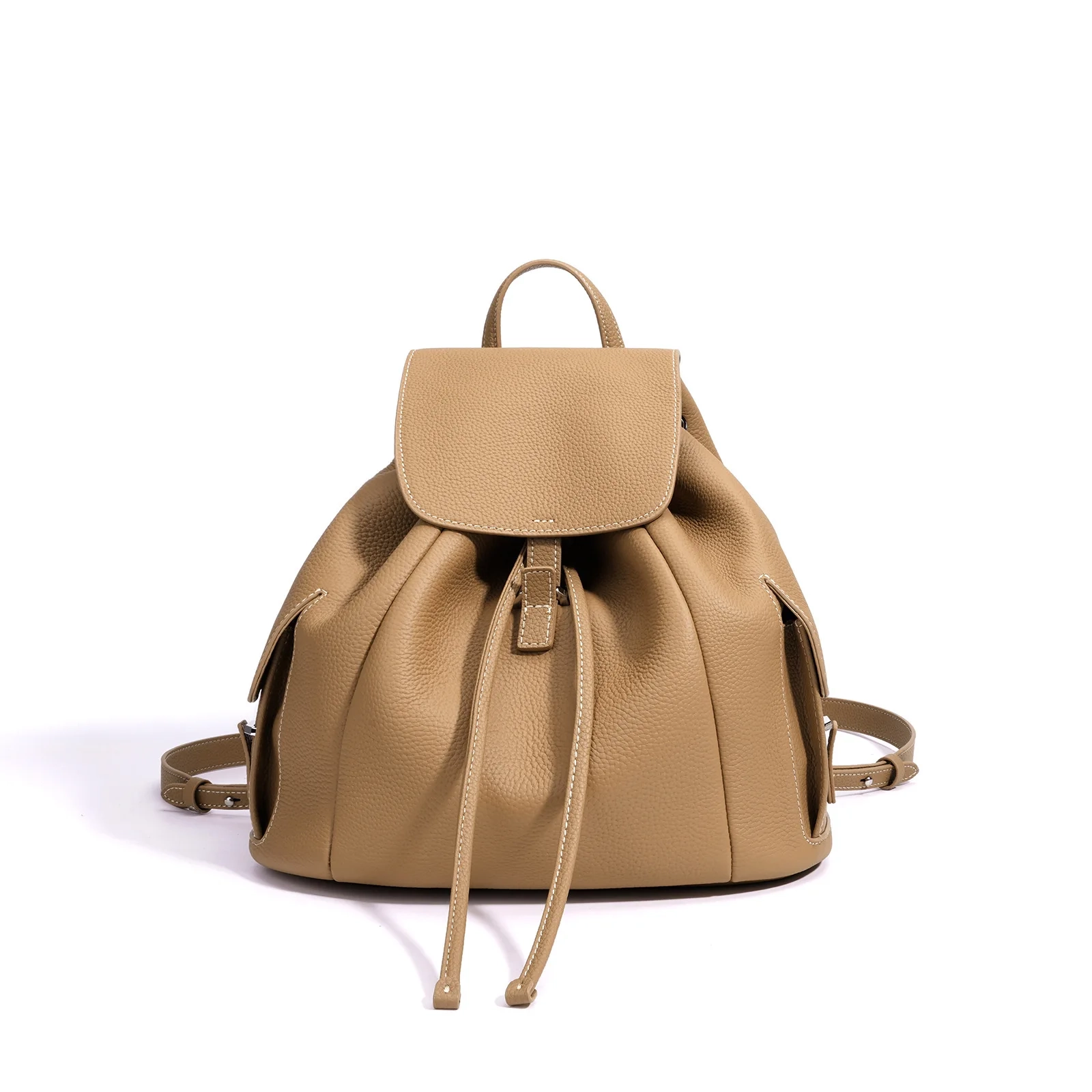 Leather Drawstring Anti-Theft Backpack - Image 7