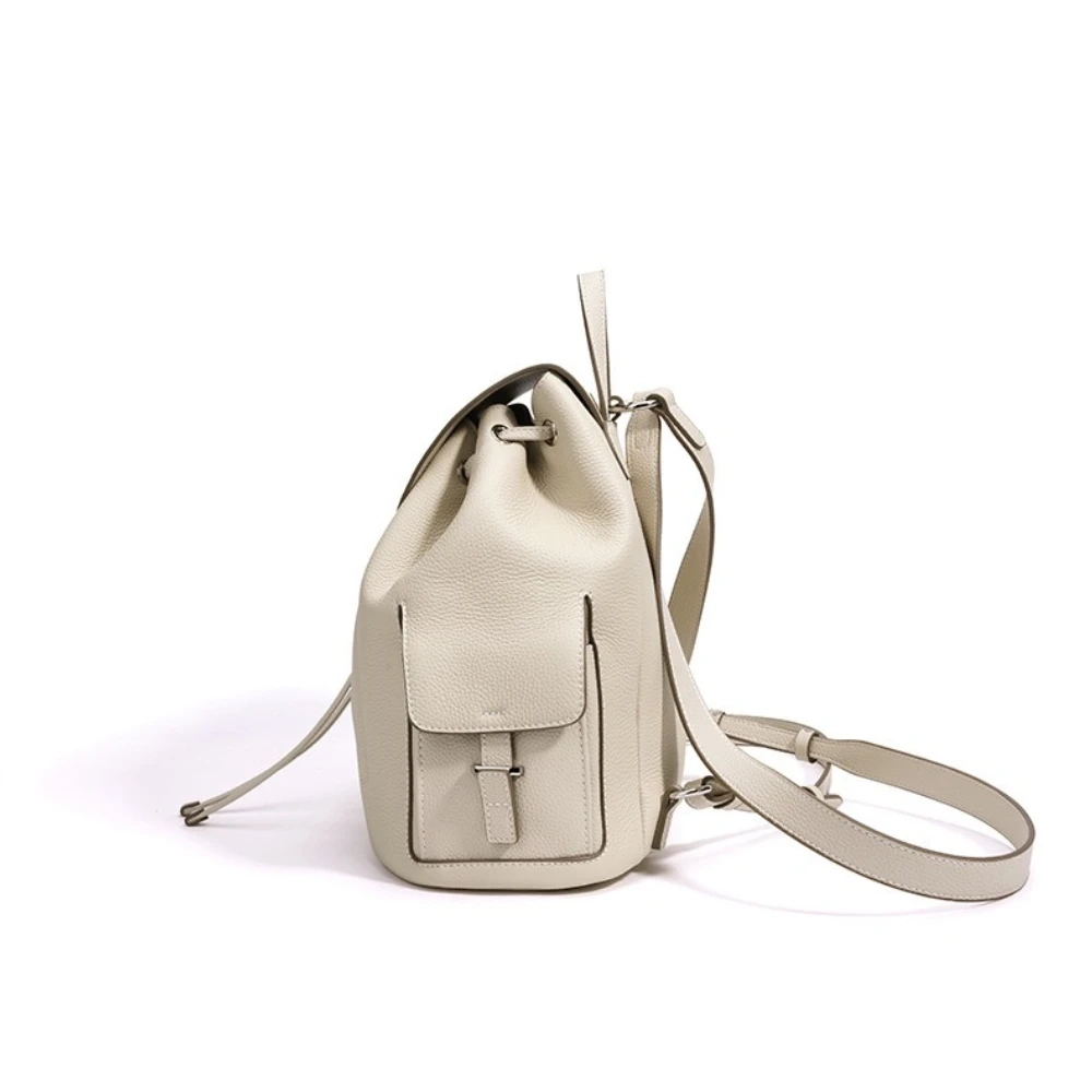 Leather Drawstring Anti-Theft Backpack - Image 4