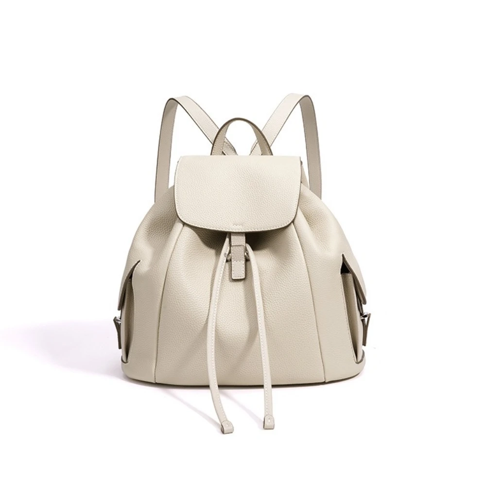 Leather Drawstring Anti-Theft Backpack