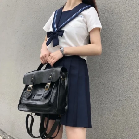 Vintage Preppy Flap Backpack