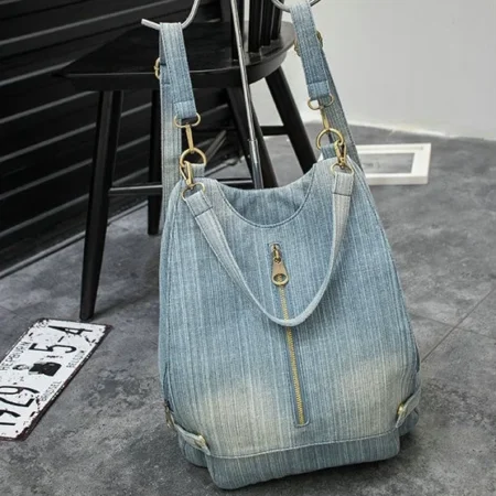 Washed Denim Everyday Backpack