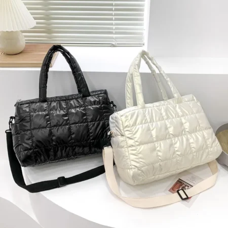 Checkered Quilted Travel Tote