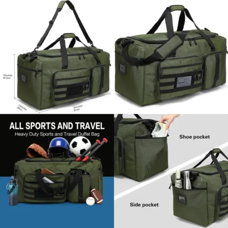 120L Heavy-Duty Duffel Bag, 32" with Shoe Compartment