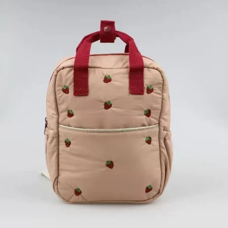 Strawberry Embroidered Mini Backpack