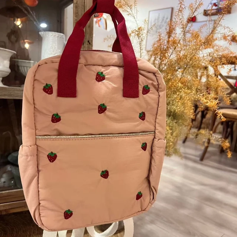 Strawberry Embroidered Mini Backpack - Image 5