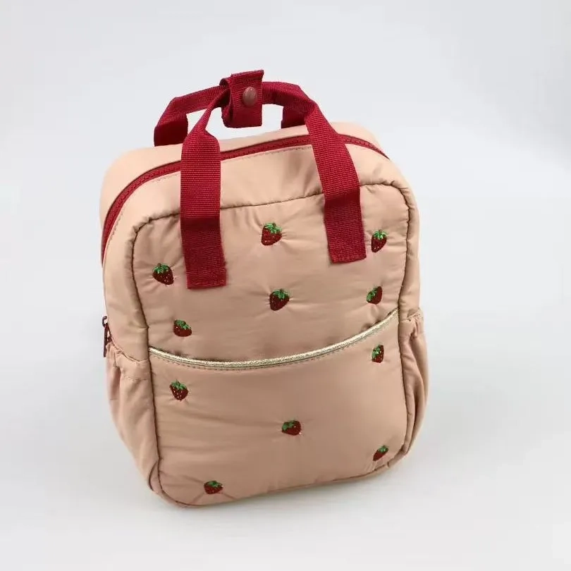 Strawberry Embroidered Mini Backpack - Image 2