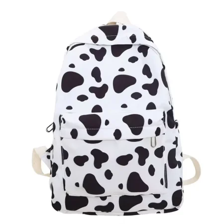 Cow Print School Backpack